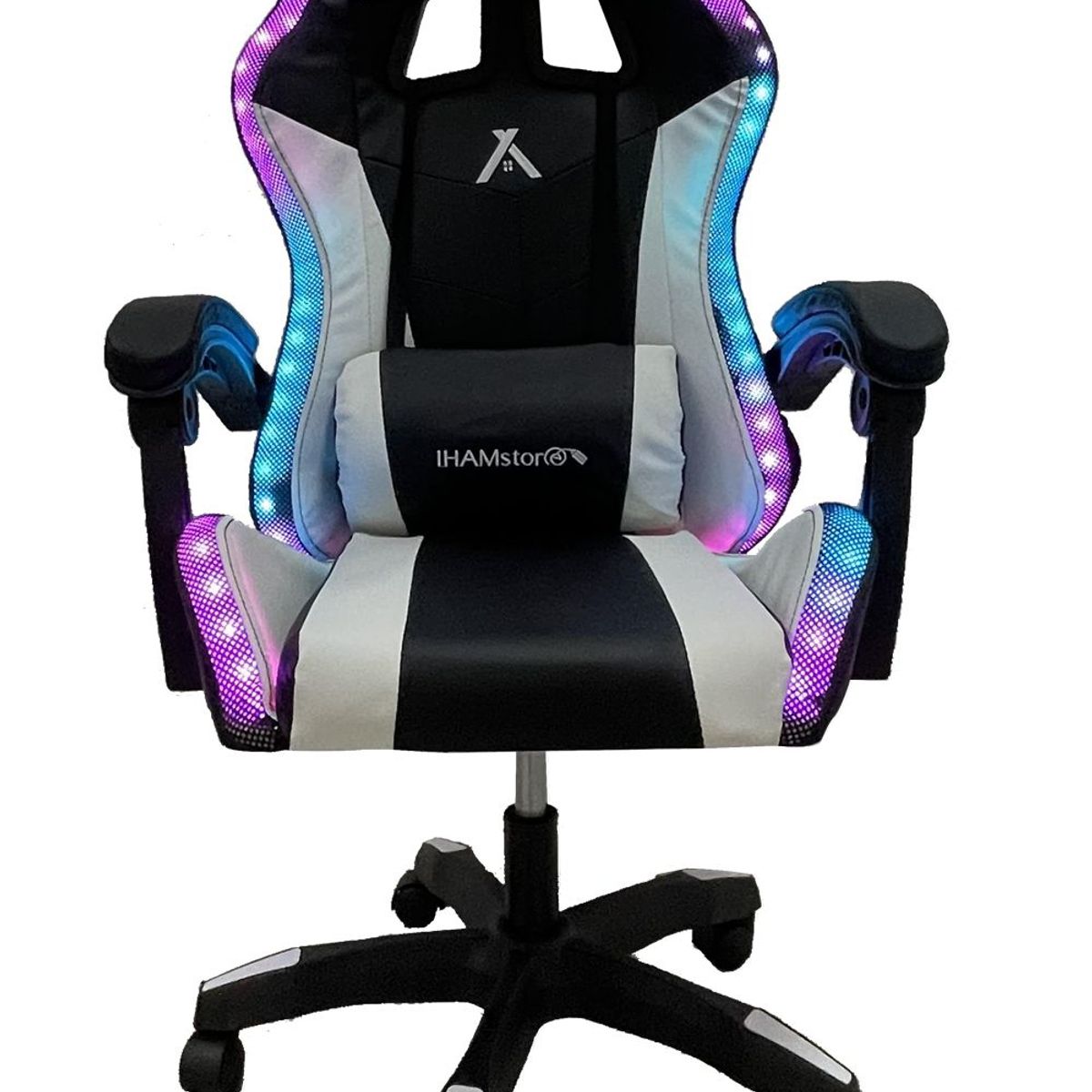 IHAM STORE - Silla gamer Ikonic Blanca con Negro