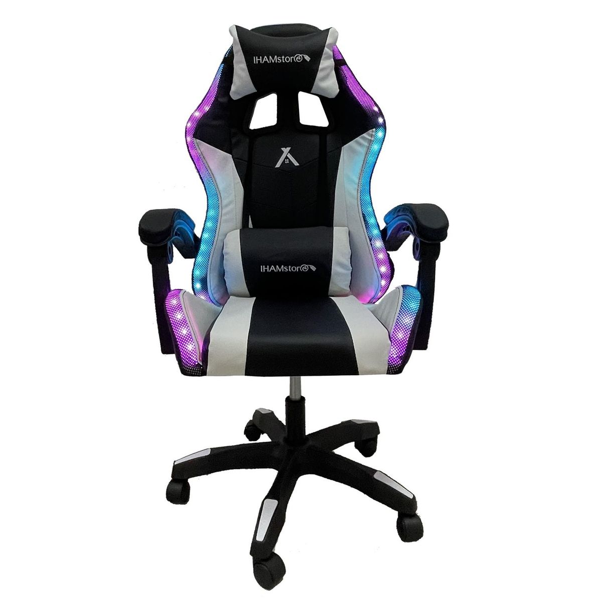 IHAM STORE - Silla gamer Ikonic Blanca con Negro