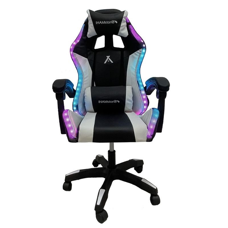 IHAM STORE - Silla gamer Ikonic Blanca con Negro
