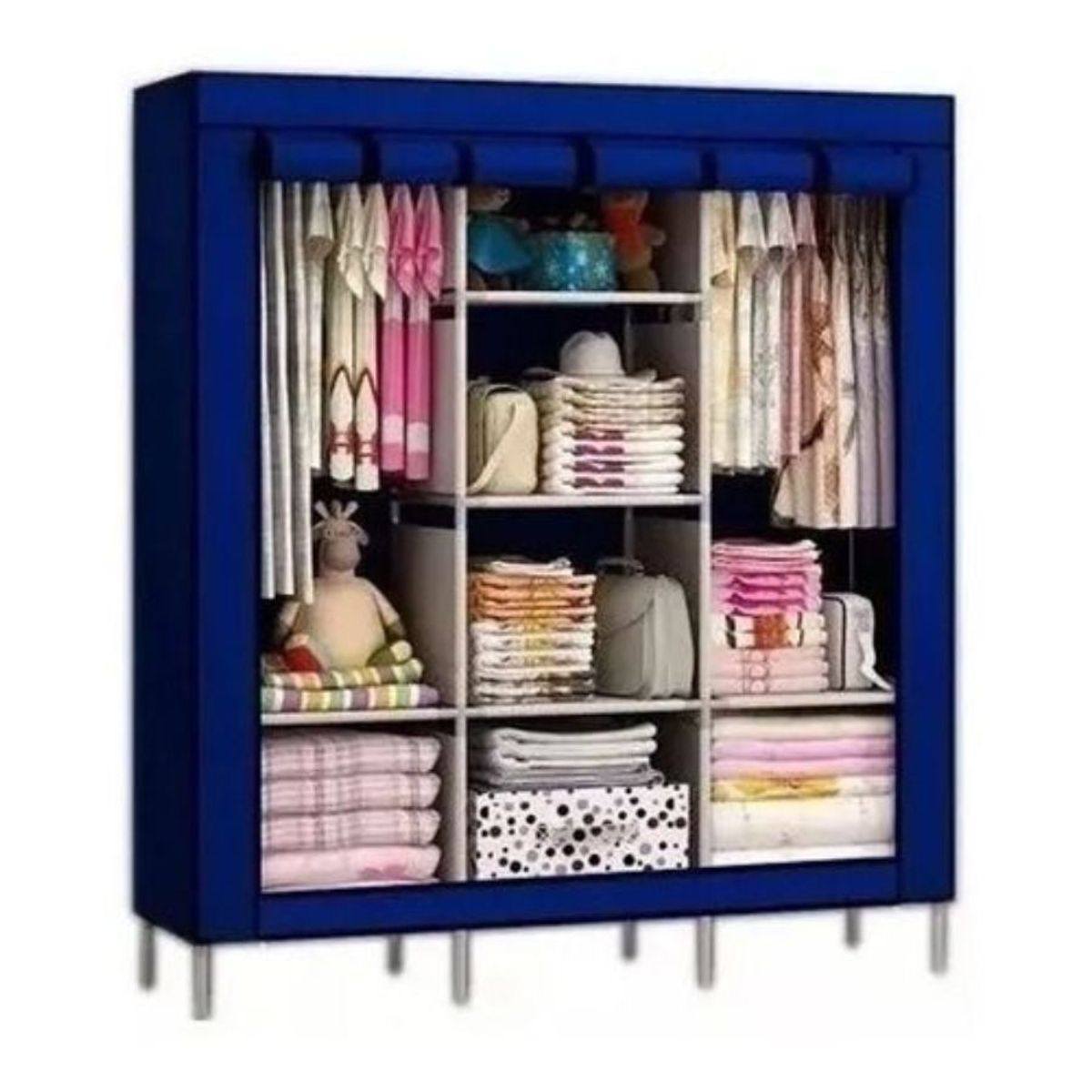 GENERICO - Armario Closet Ropero Armable Grande Azul