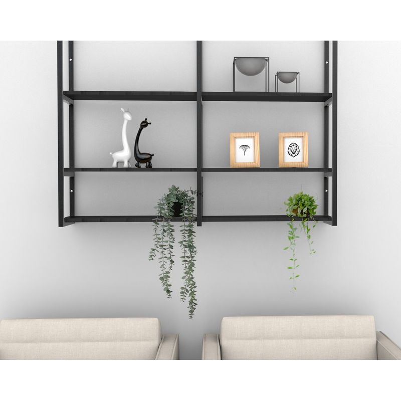 BRASFORMA - Repisa Tipo Industrial 3 Tablas - 120x20cm - NEGRO - Brasforma