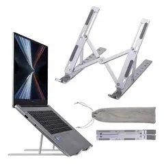 GENERICO - Alzador Aluminio Notebook Plegable Soporte Elevador Pc Tablet