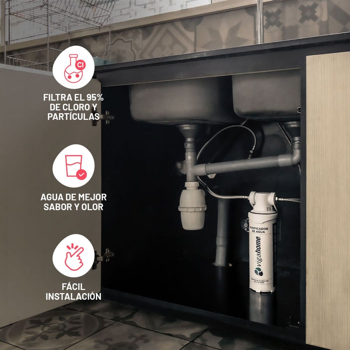 VIGAHOME - Purificador de Agua 2 etapas Vigahome