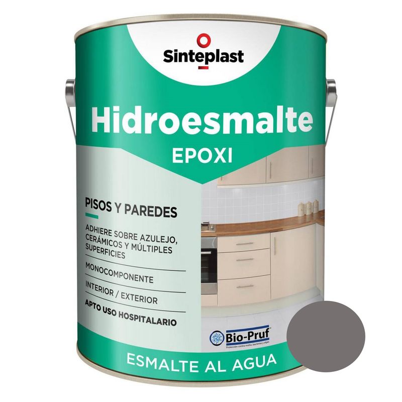 SINTEPLAST - Pintura para cerámica y pisos antibacterial Gris 4 LT
