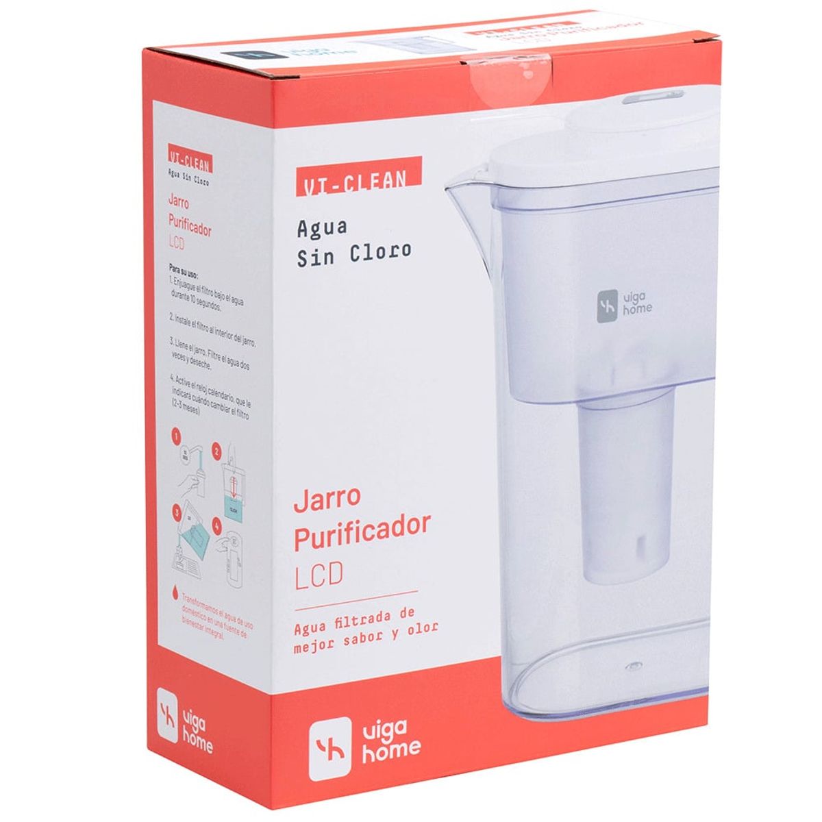 VIGAHOME - Jarro Purificador con indicador LCD 2L Vigahome