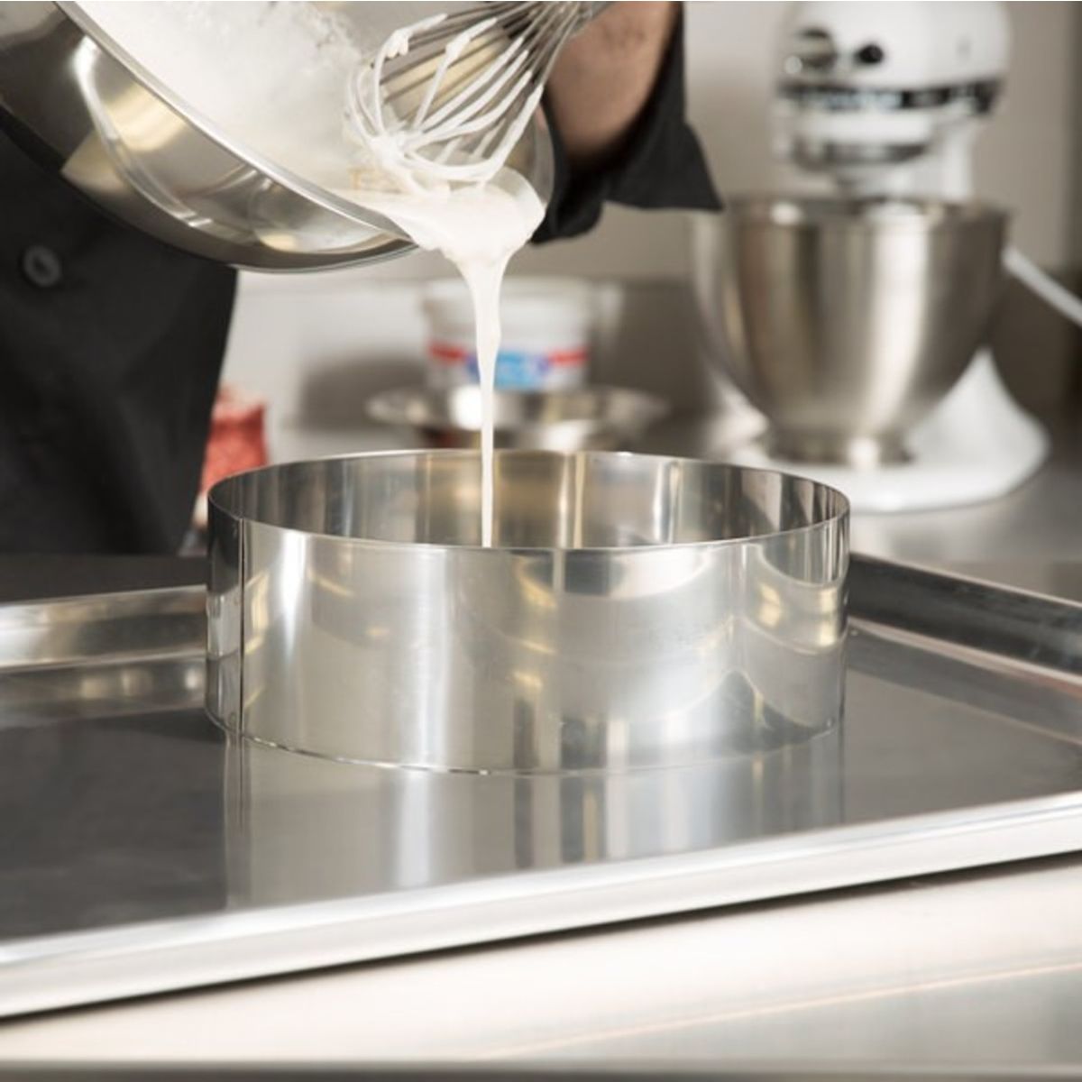 IMAHE - MOLDE REDONDO ACERO INOX 10 CM x 3.5 CM. x 0.9 MM IMAHE