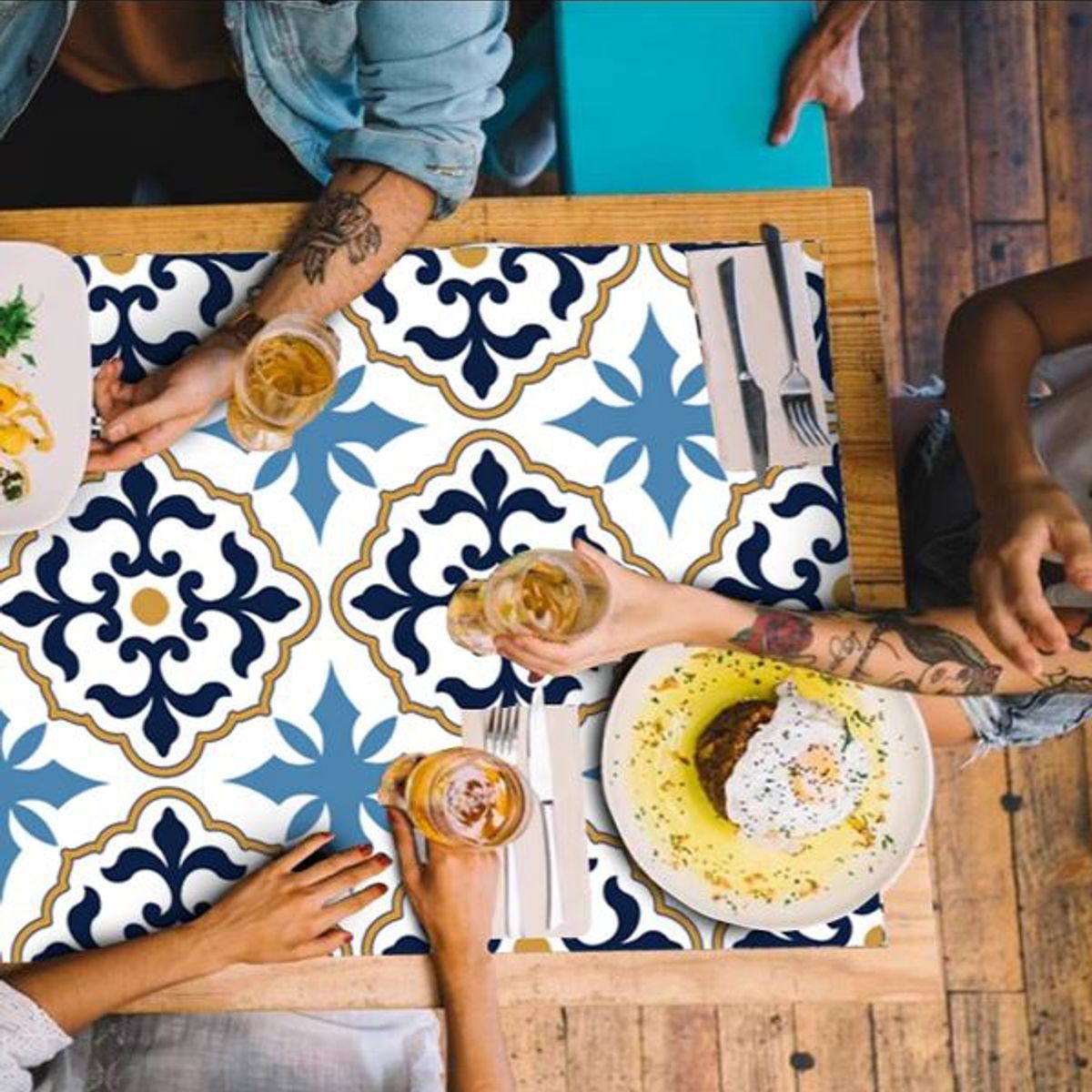 DEKOFIX - Azulejos autoadhesivos decorativos formato grande Talavera