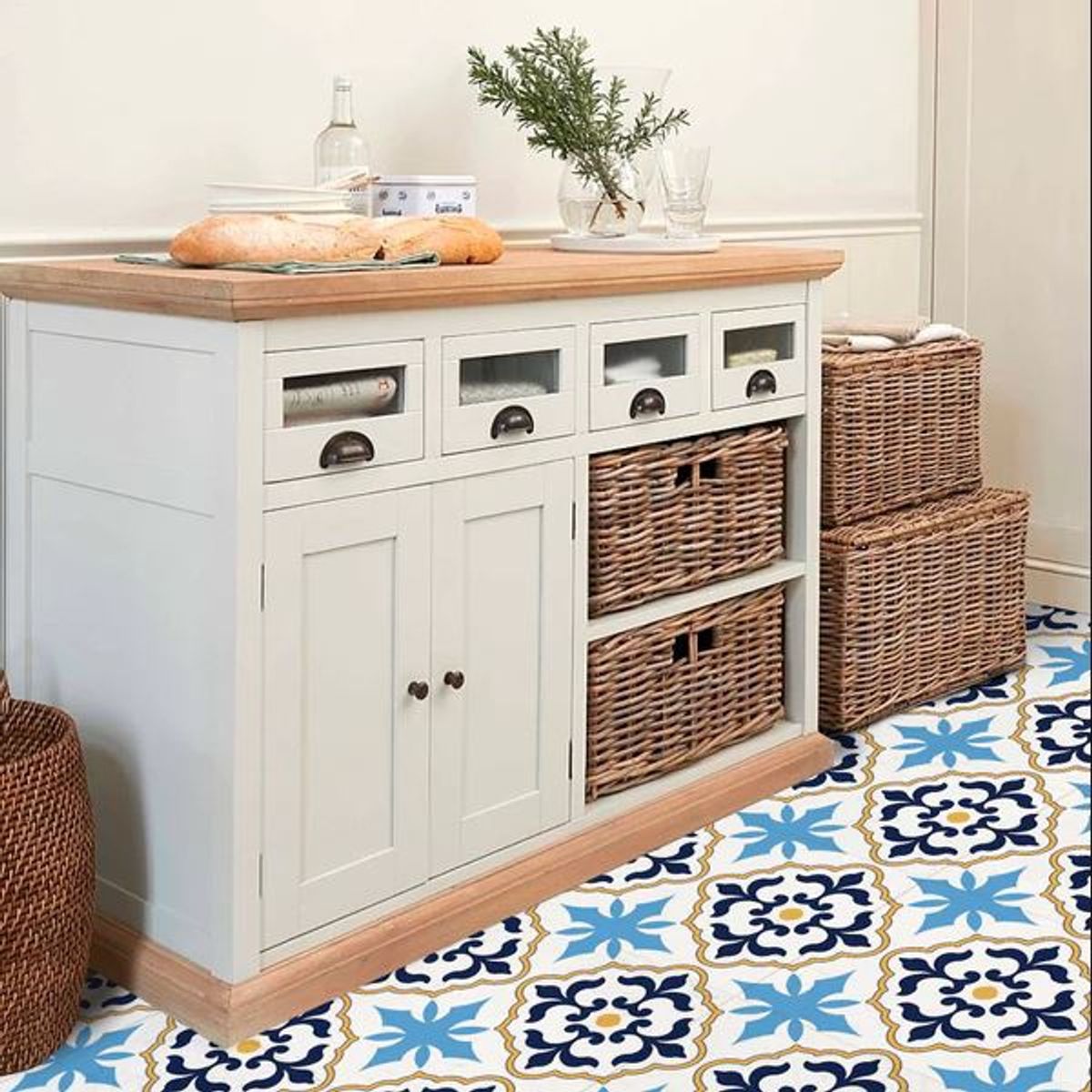 DEKOFIX - Azulejos autoadhesivos decorativos formato grande Talavera