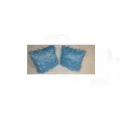 GENERICO - Pack de Funda para Cojínes - 2 Piezas Pelo Largo Azul