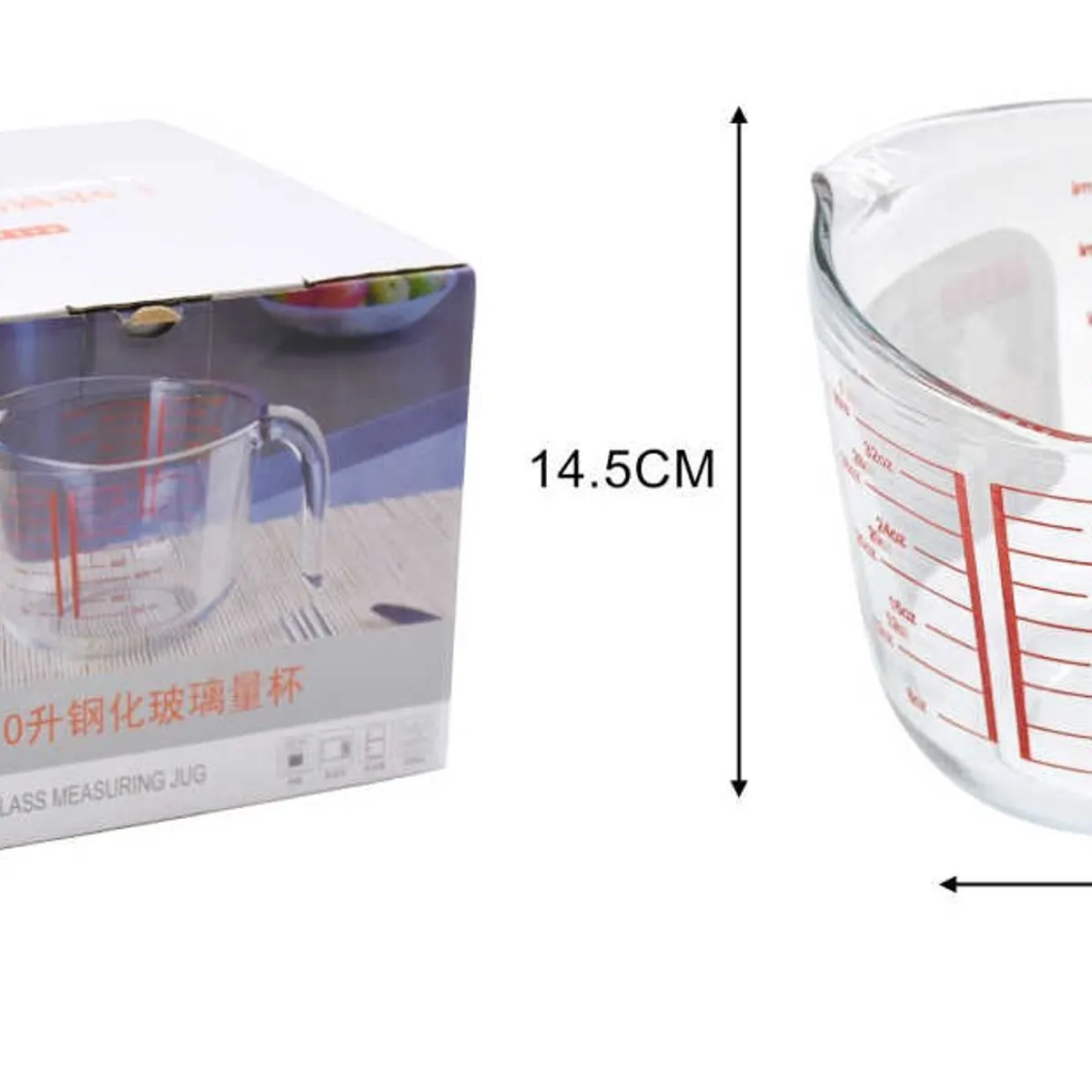 CATALAB - Jarra Vidrio Graduado 1000 Ml Cocina Medidora