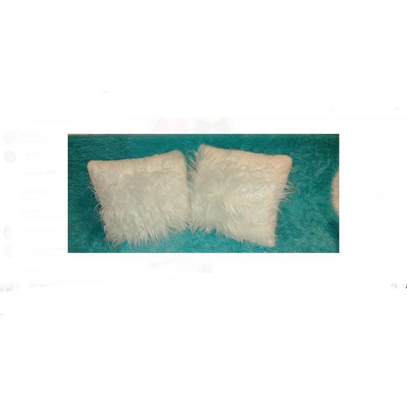 GENERICO - Pack de Funda para Cojínes - 2 Piezas Pelo Largo Blanco