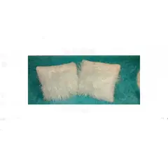 GENERICO - Pack de Funda para Cojínes - 2 Piezas Pelo Largo Blanco
