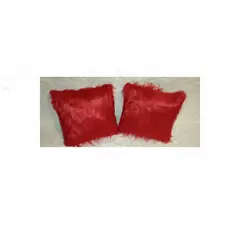 GENERICO - Pack de Funda para Cojínes - 2 Piezas Pelo corto Rojo