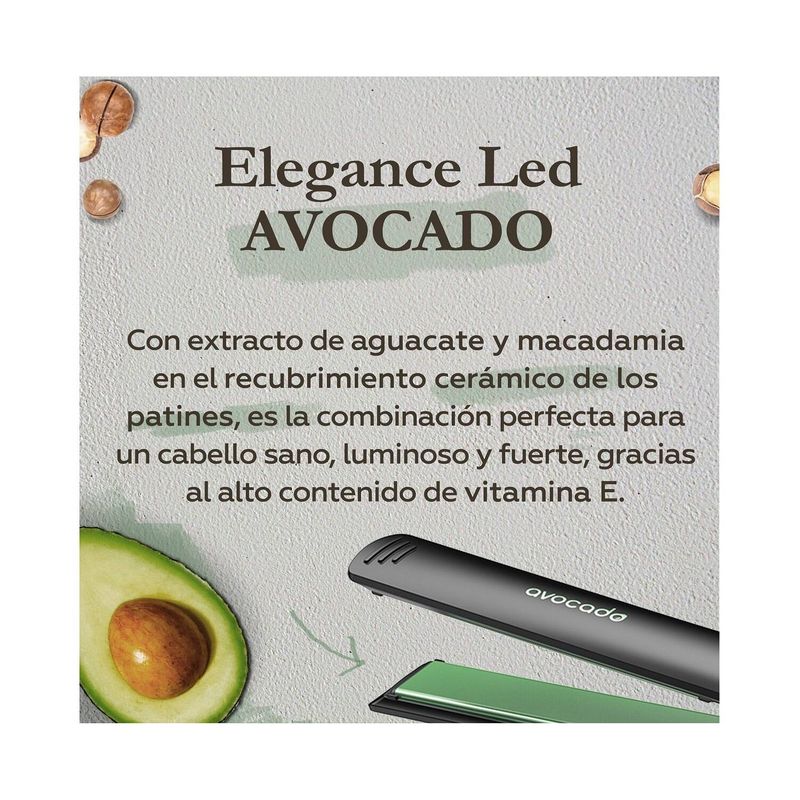 GAMA Plancha Alisadora Elegance Led Gama Avocado Essential Oils