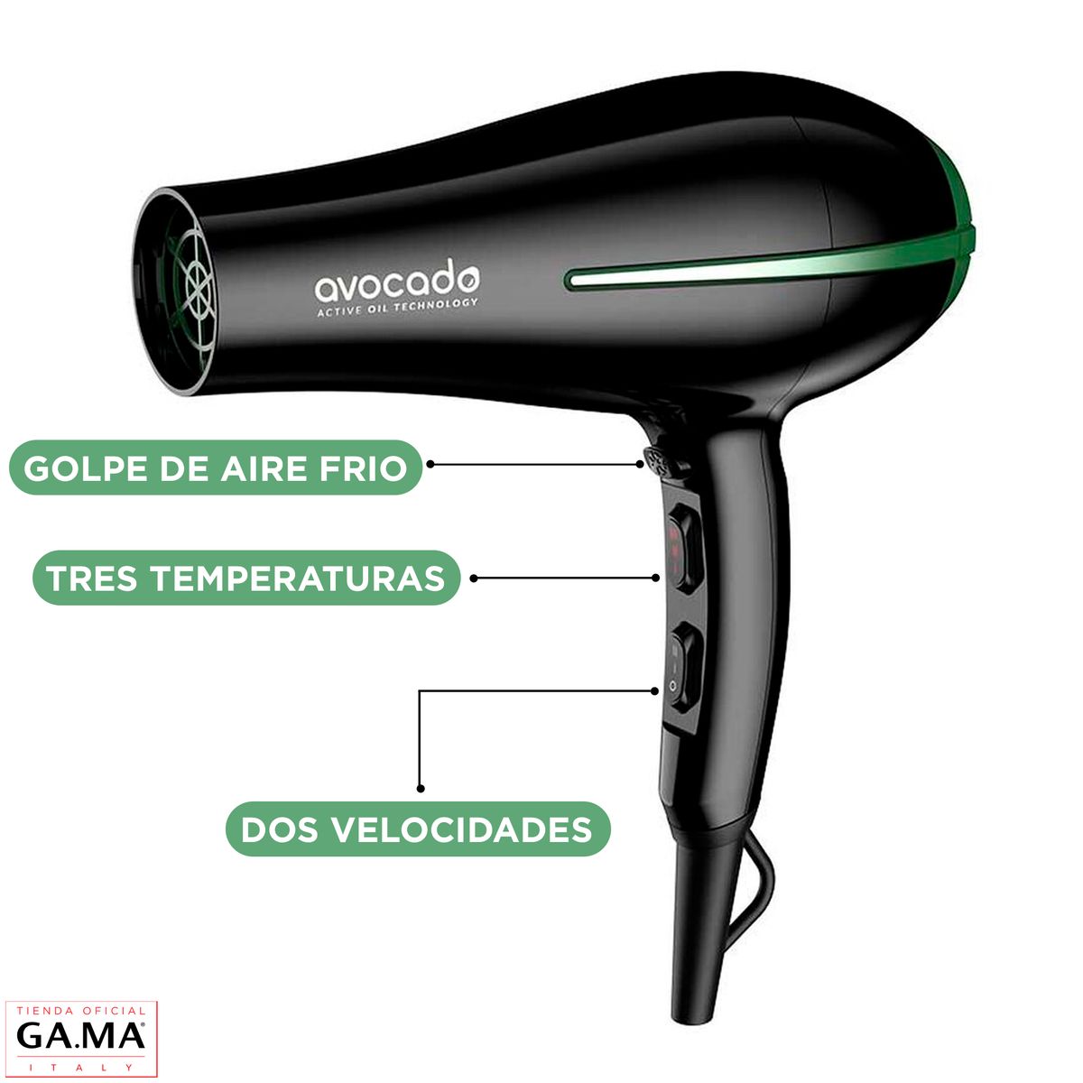 GAMA - Secador De Pelo Gama Bora-Dw Avocado Oil Ceramic Ion