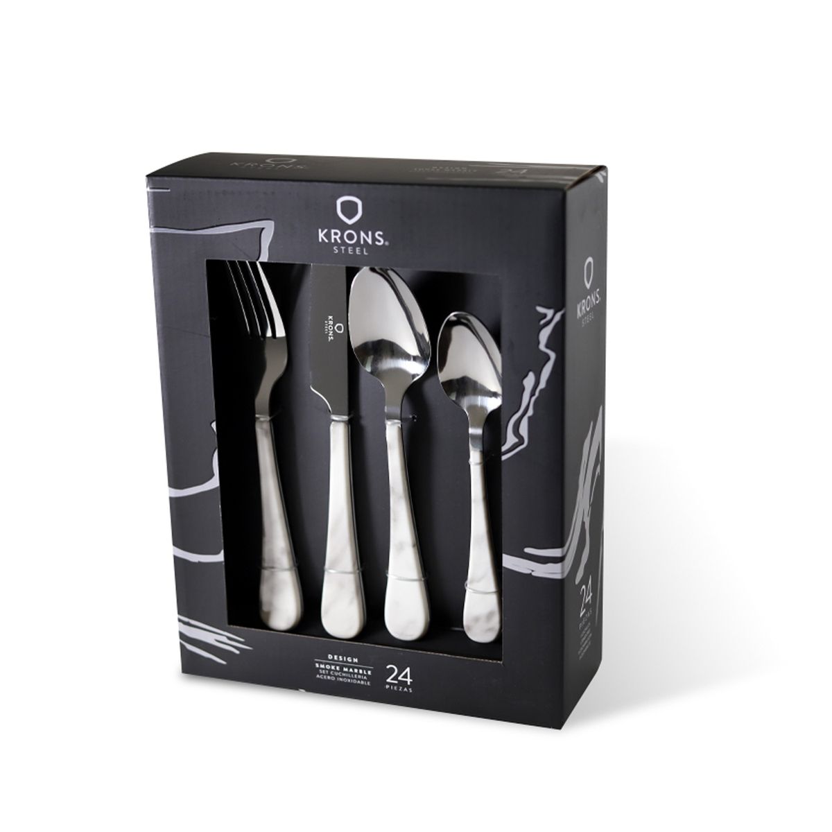 KRONS - Set cuchillería Smoke Marble 24 piezas