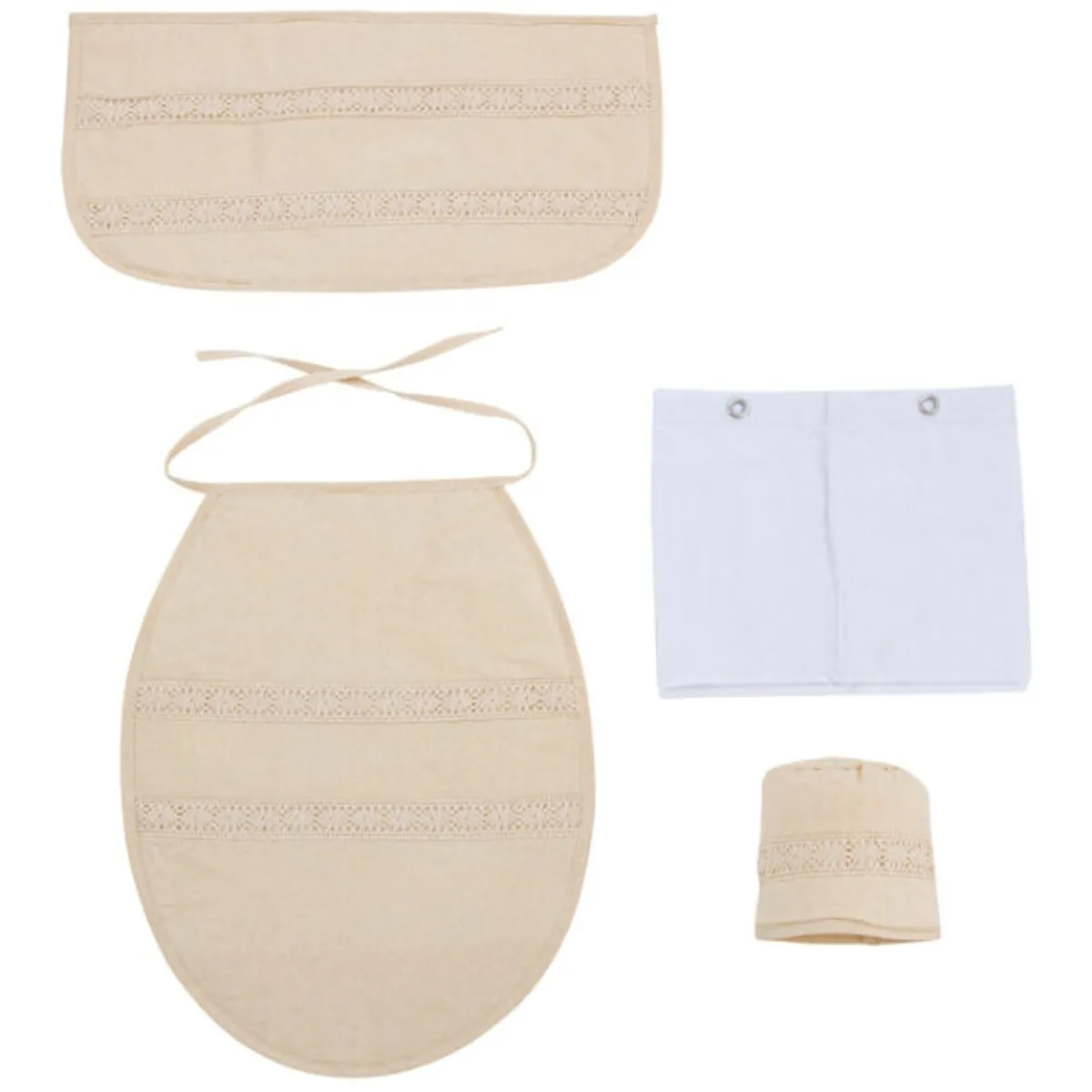 GENTILE - Cortina y Set de baño 5 piezas 180 x 180 cms crea crudo