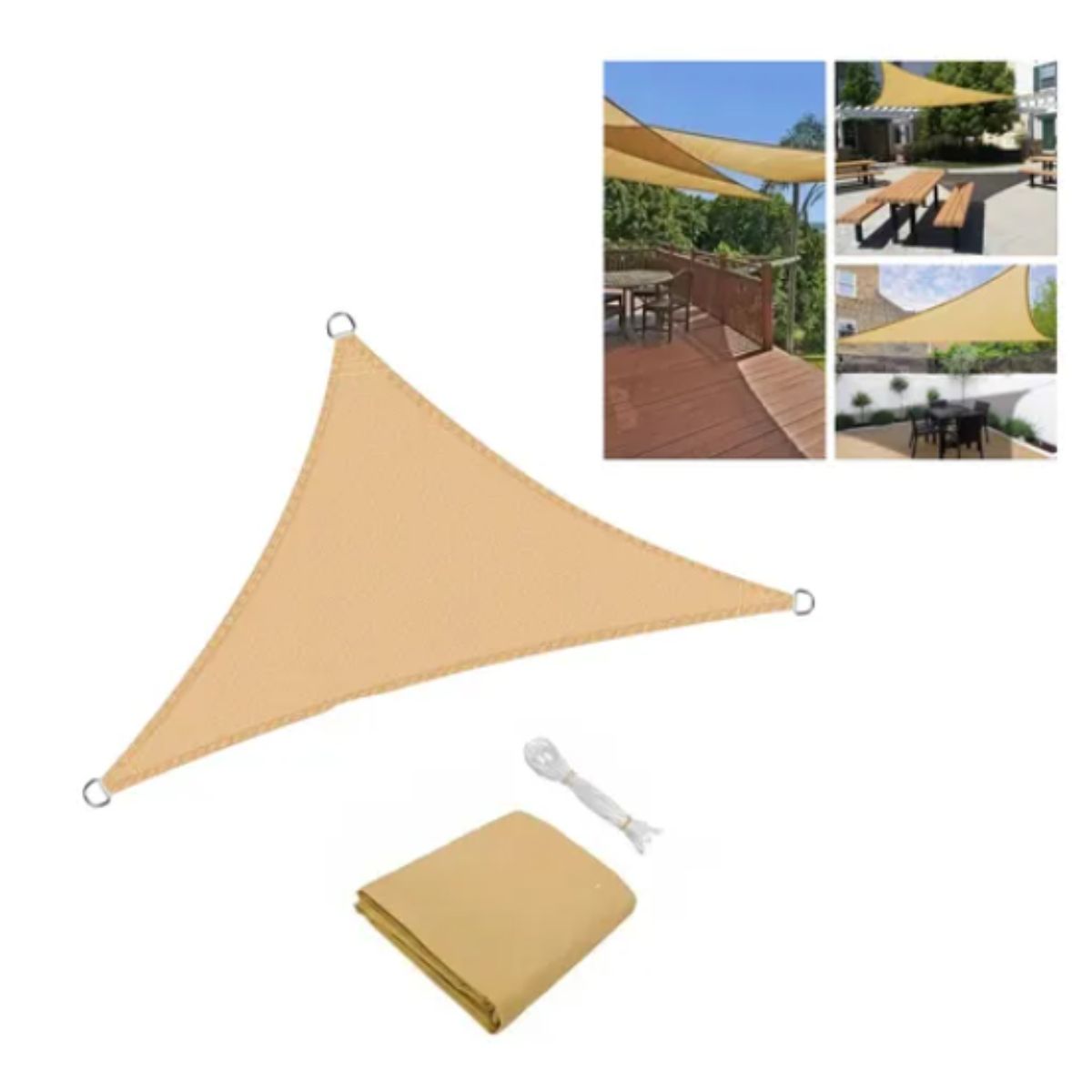 GENERICO - Vela Lona Toldo Sombreadora Triangular 5x5x5m Proteccion UV