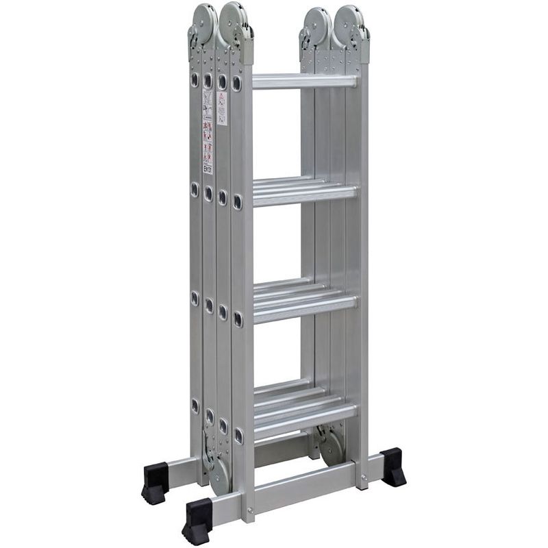 COOFIX - Escalera de aluminio multiuso de 4 peldaños 4,7m