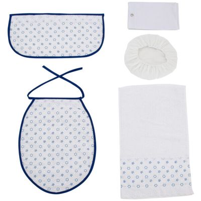 Imagen 2 del producto Cortina y Set de baño 7 piezas 180 x 180 cms azulino broderie.