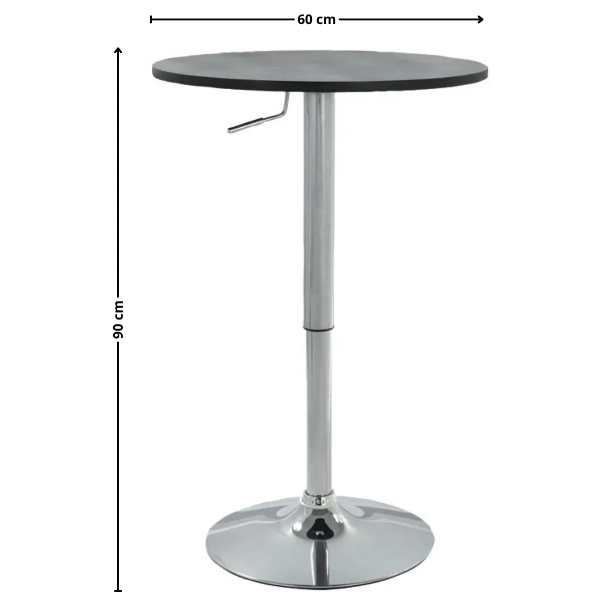 GENERICO - Mesa Bar De Metal 60x90cm Cubierta Negra Bighouse