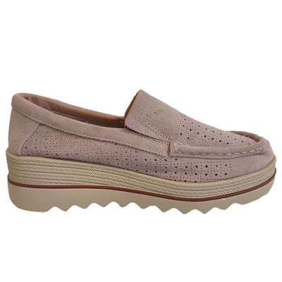 Imagen 1 del producto Zapatilla De Cuero Mujer Fantasy Beige