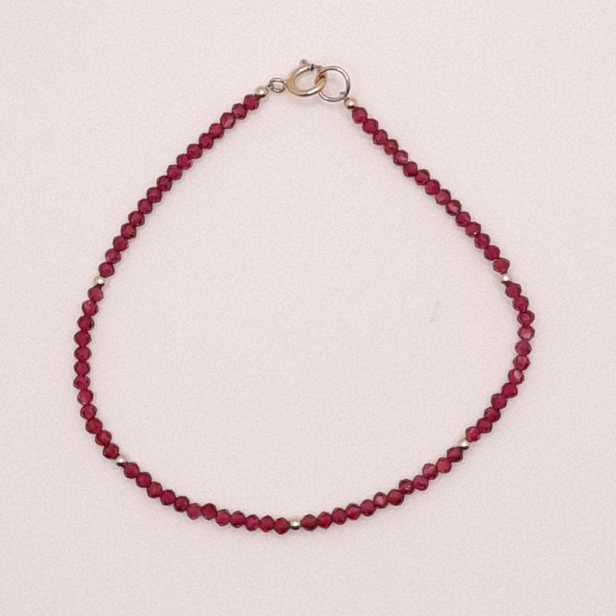 CAT JOYAS - Pulsera espinela roja con gold filled 14k