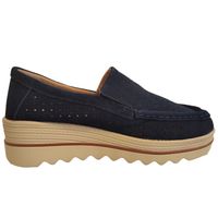 Zapatilla De Cuero Mujer Fantasy Azul