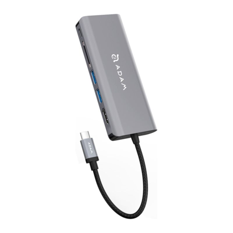 ADAM ELEMENTS - Hub Adaptador Usb-c 6 En 1 Adam Elements Gris