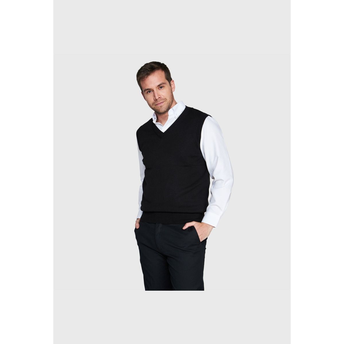 JAYSON - Sweater Cuello V Sin Manga Hombre