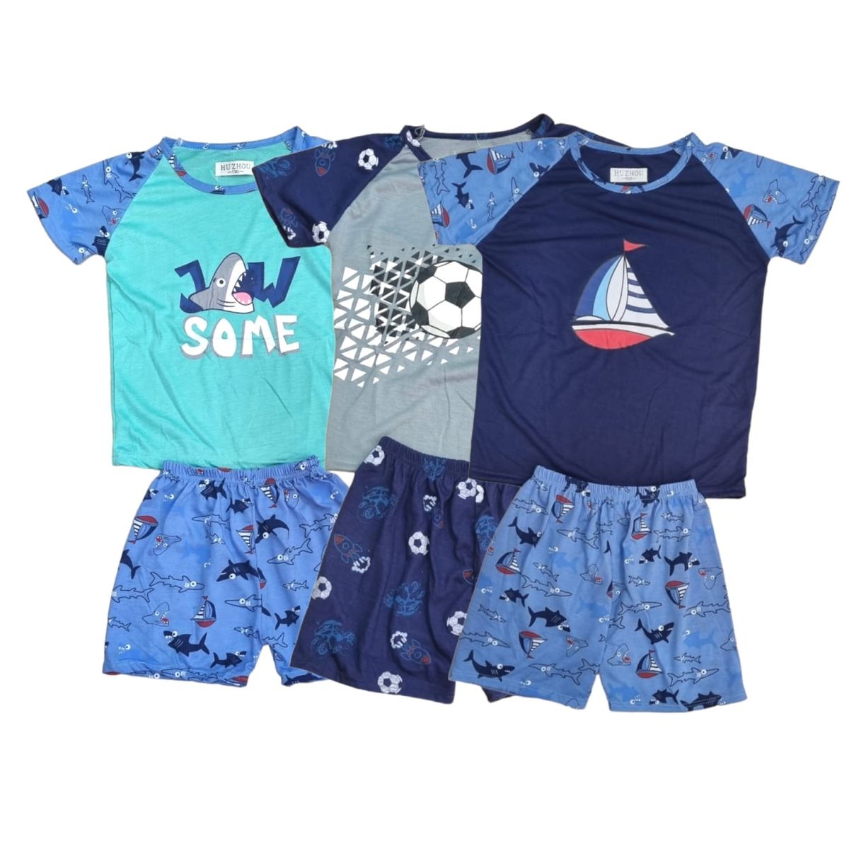 AGW - Pack 3 Pijamas Niño Manga Corta Algodón.