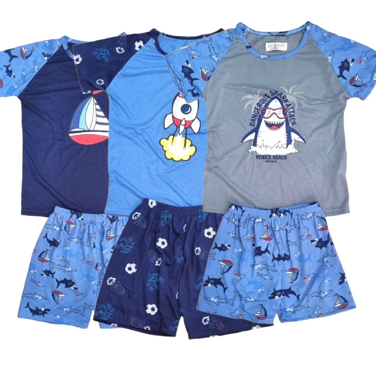 AGW - Pack 3 Pijamas Niño Manga Corta Algodón.