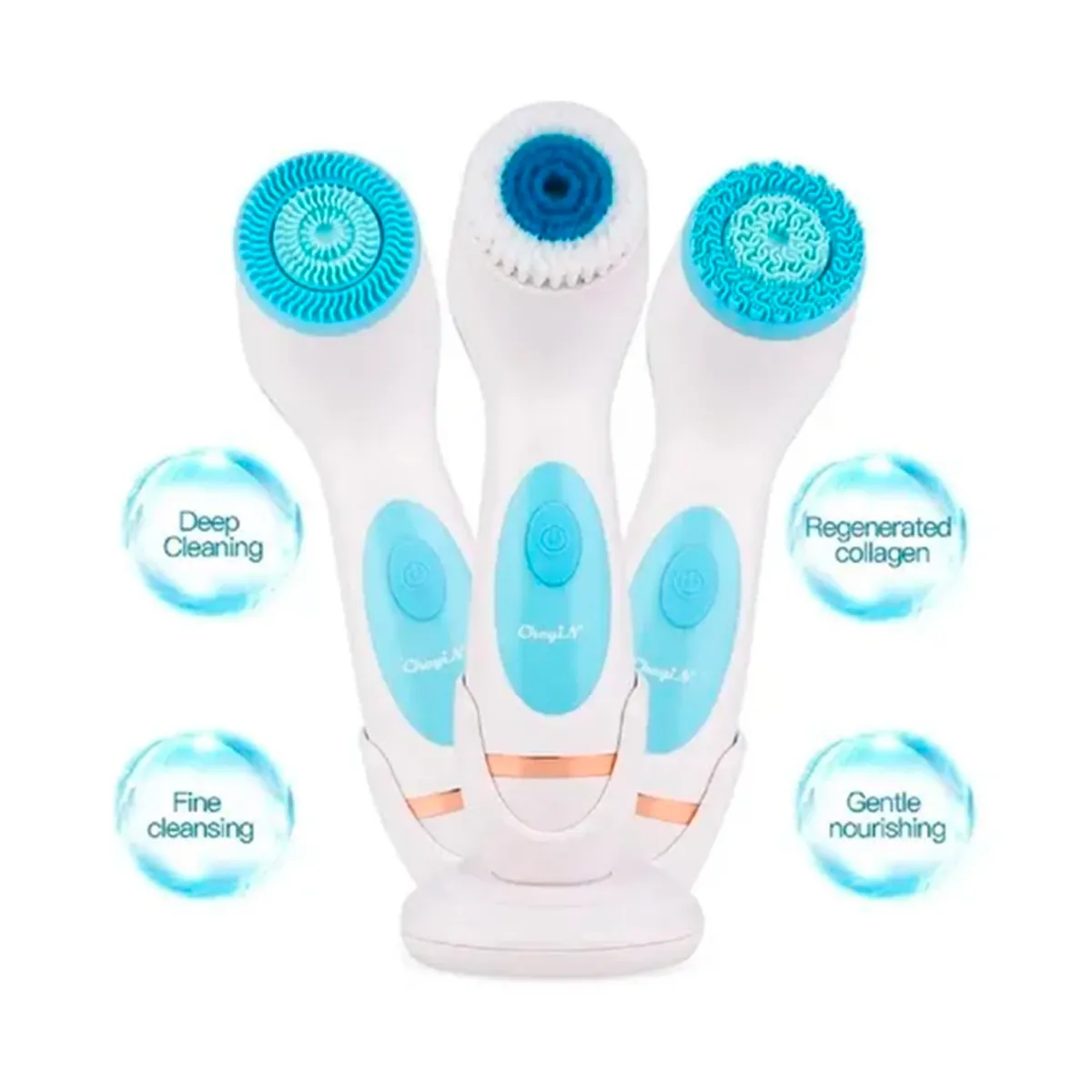 GENERICO - Cepillo Masajeador De Limpieza Facial 3 En 1