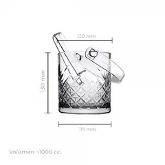 PASABAHCE - Hielera 1 Litro Linea Timeless Con Tenaza
