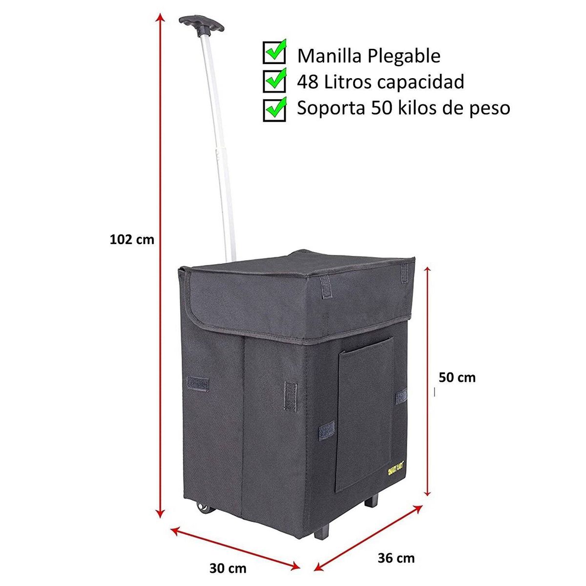 DBEST PRODUCTS - Carro Plegable Carga Multiuso Smartcart Carrito Compras