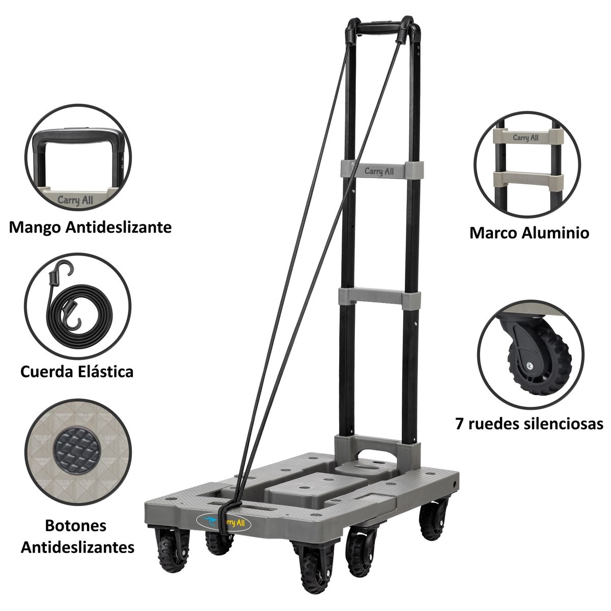 CARRY ALL - Carro De Carga Plegable Tipo Plataforma 150 Kilos Carrito Yegua