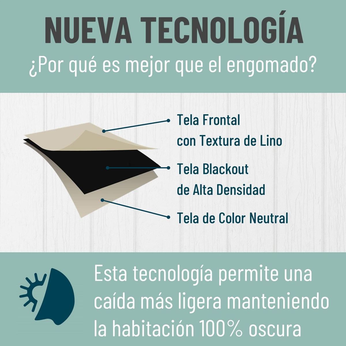 CASATUA - Cortina Blackout 100% 1 Paño 140x220 Cm Textura Lino - Beige