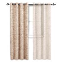 Cortina Blackout 100% 1 Paño 140x220 Cm Textura Lino - Crema