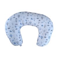 Cojín Lactancia - Blanco Globos Tonos Azules - Celeste Liso