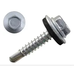 TUHAUS - Autoperforante Hexagonal Con Golilla 12 x 3/4 Acero Zincado