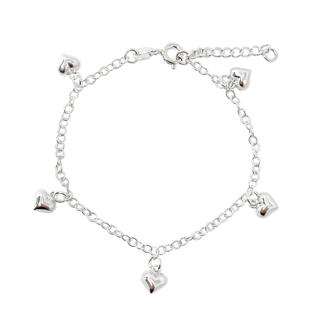 COGGIOLA - Pulsera 5 Corazones Plata Fina 925