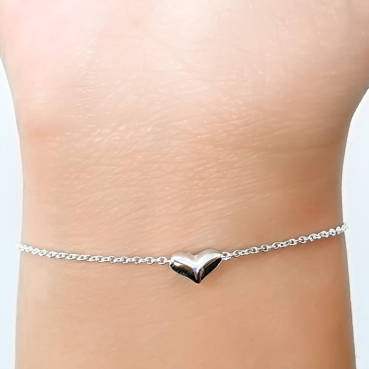 ANDREA COGGIOLA JOYAS - Pulsera Corazón Plata Fina 925