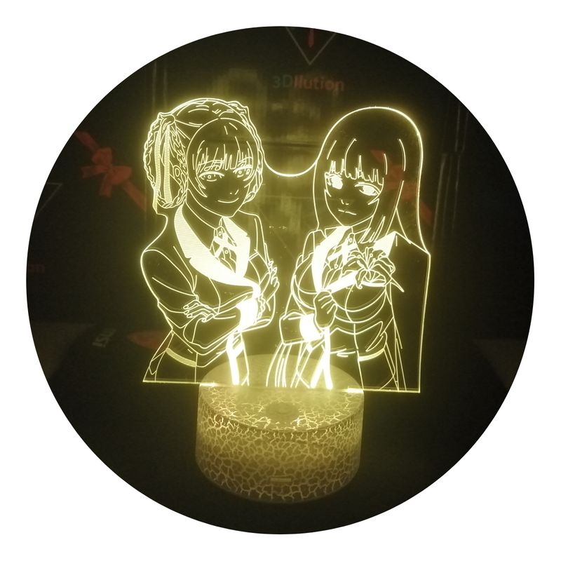 3DILUTION - Lámpara 3d Kirari Yumeko Anime Kakegurui Base Agrietada