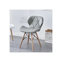 Silla Eames Mariposa Ecocuero Gris