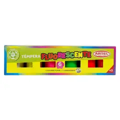 ARTEL - Témpera 5 colores fluorescente, 1 color luminiscente