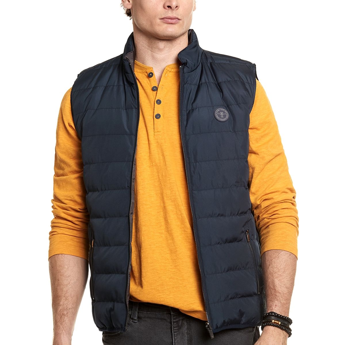 FEROUCH - Chaqueta Sin Mangas Reversible Azul Ferouch