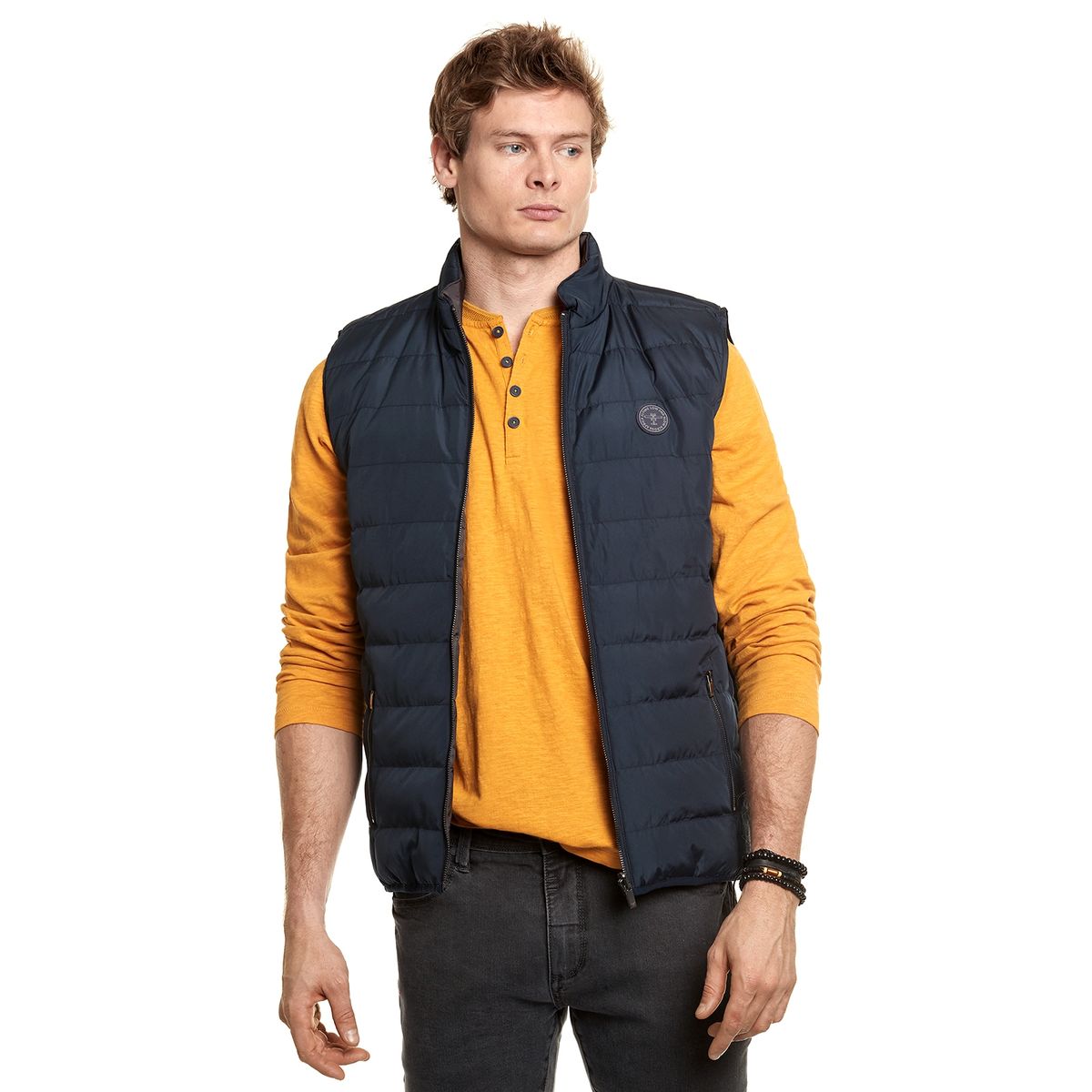 FEROUCH - Chaqueta Sin Mangas Reversible Azul Ferouch