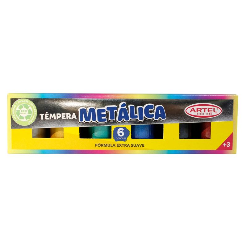 ARTEL - Caja 6 Témperas Metálicas 15ml
