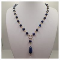 Collar lapislázuli con colgante en forma de gota