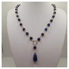 CAT JOYAS - Collar lapislázuli con colgante en forma de gota